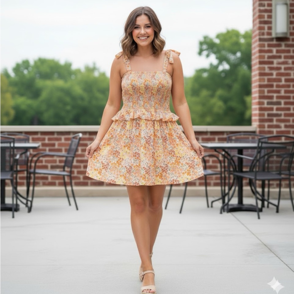 NWT- Floral smocked dress- XL- 19 Cooper